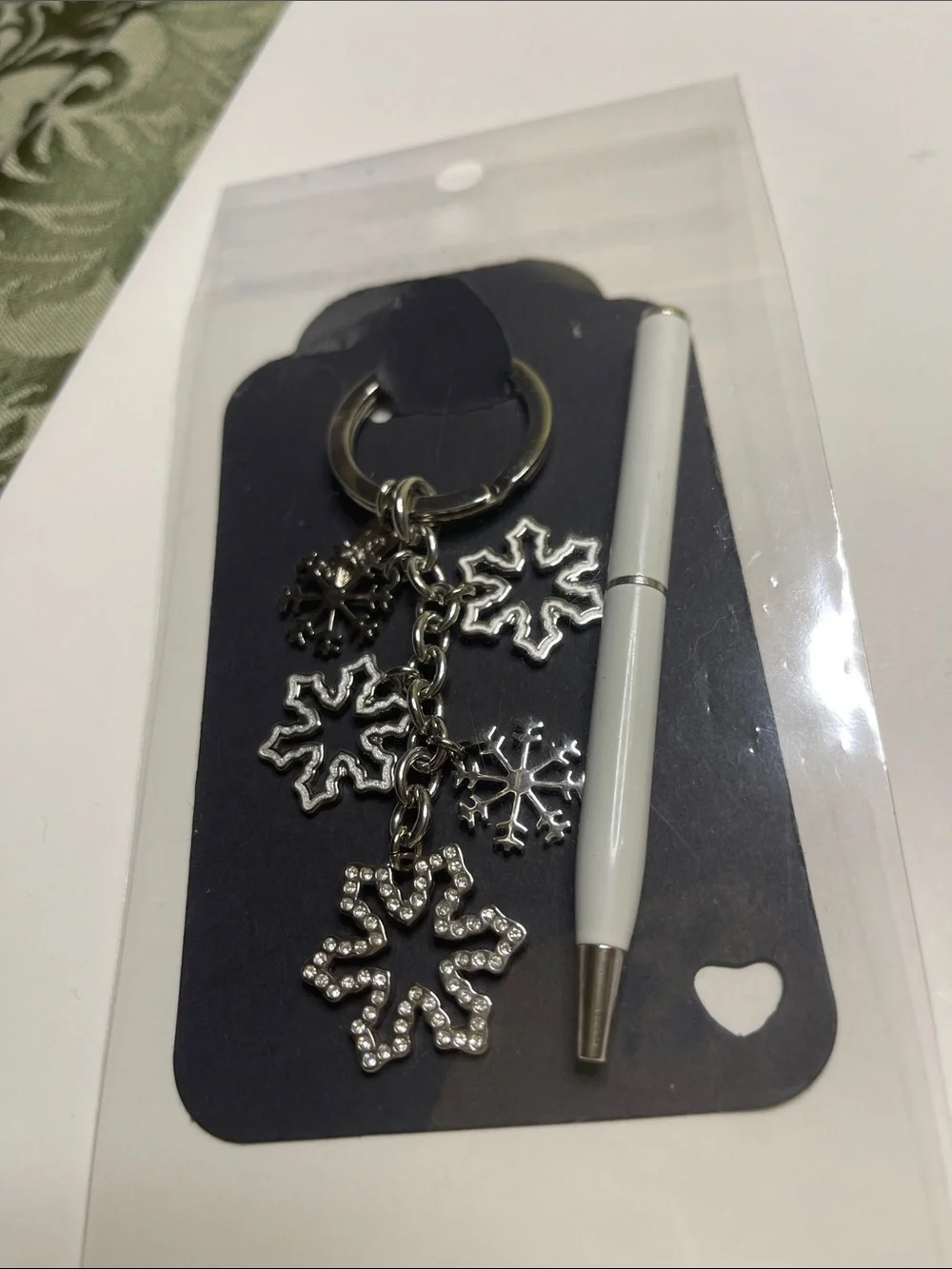 Coach Silver Snowflake Keychain and White Coach Pen - Picture 8 of 8